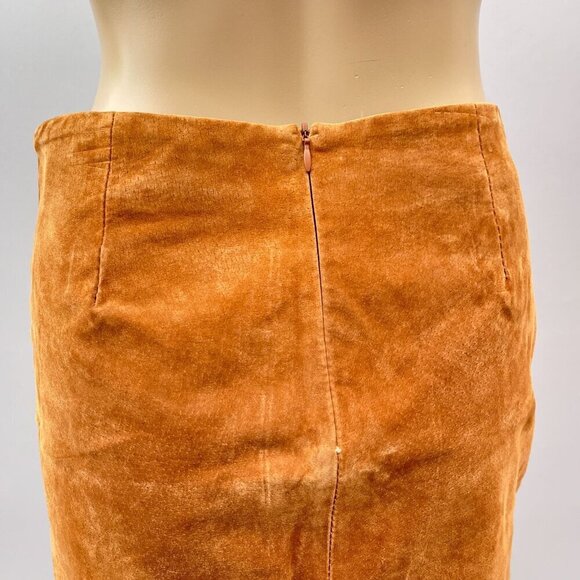 BlankNYC Suede Leather Mini Skirt Double Buckle Detail Back Zipper Women 26 - Picture 14 of 16